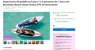 Barcelona beach House experiencia de 1h en padle surf por 9,99€