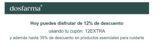 12% descuento en Dosfarma con compras mínimas de 75€