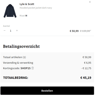 Lyle & Scott Hooded Pocket tussen jas voor €38,24 dmv code bij Otrium