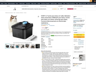 2L Fuente para Gatos sin Cable Automatico 4000mAh por 17,49€