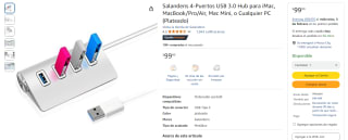 Salandens 4-Puertos USB 3.0 Hub en $99 | Descuento Amazon