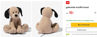 Lichtbruine speelgoed puppy knuffel hond voor € 10 bij Hema