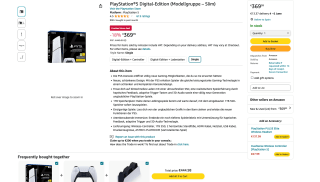 Consola PS5 Slim Digital 1TB por 369€