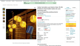 Guirnalda Luces Useber Exterior Solar por 10,99€