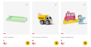 Diverse houten speelgoed vanaf €2 bij de Hema