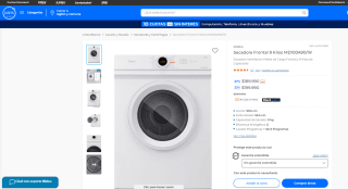 Secadora Midea Frontal MD100A90/W de 9 kilos por $179.990