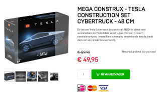 Tesla Mega Construx Construction Set Cybertruck 48 cm voor €49,95 bij Dagknaller