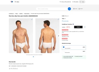Pack 2 Slips lisos ABANDERADO Hombre Acumula cupón 25% por solo 1,39€
