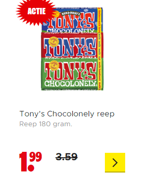 Tony's Chocolonelyreep voor €1,99 bij Dirk