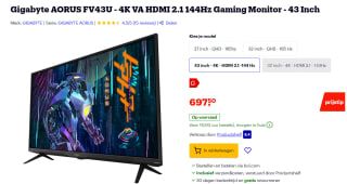 Gigabyte FV43U UHD Gaming Monitor 43 inc monitor voor €697,50 bij Bol.com