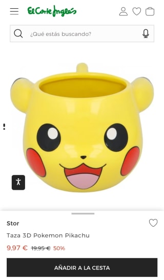 Taza 3D Pokemon Pikachu por 9,97€.