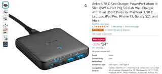 Anker PowerPort Atom III Slim 65W snellader voor €34,99 met Amazon Prime