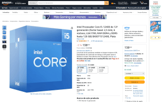 Procesador Intel Core i5-12400 por 138,90€