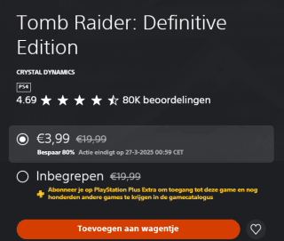 Tomb Raider: Definitive Edition voor €3,99 in de PlayStation Store