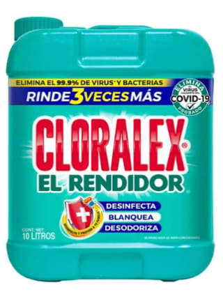 Blanqueador Líquido Cloralex El Rendidor 10L por $101 | Sam's Club