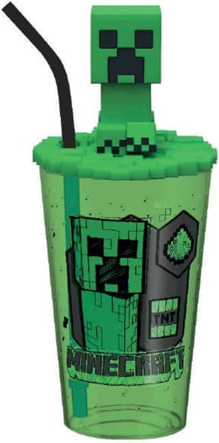 Botella Minecraft con tapa 3D y pajita por 8,99€