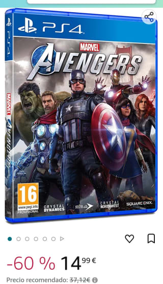 Marvel's Avengers Playstation 4 Edición Estándar por 14,99€.