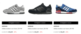 Diverse ZX 750 Adidas-sneakers voor €80,74 dmv code bij Secret Sales