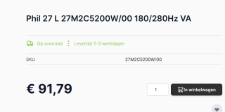 Philips Evnia 27M2C5200W/00 monitor voor €91,79 bij Caps