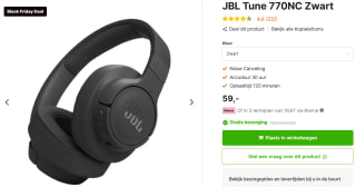 JBL Tune 770NC koptelefoon voor €59 bij Expert