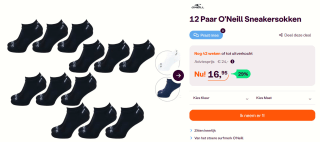 12 paar O'Neill footies voor €16,95 bij iBOOD