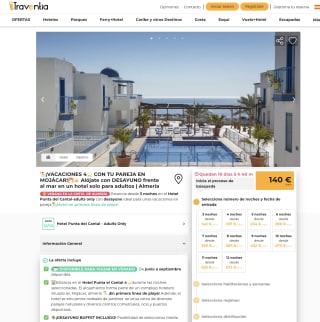Mojácar 3 Noches en Hotel 4* con desayuno frente al mar desde 140€/p