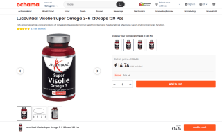 Lucovitaal Visolie Super Omega 3-6 120caps 120 Pcs à 14,74€