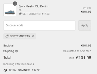 15% korting op alle Bjork sneakers voor dames en Toke sneakers voor heren bij Woden