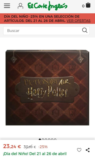 Juego de mesa Pictionary Air Harry Potter Mattel Games por 23,24€.
