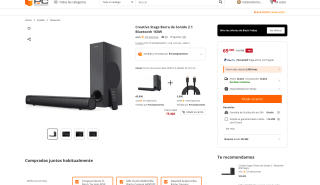 Barra Creative Stage de Sonido 2.1 Bluetooth 160W por tan solo 69,99€