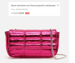 Bolso bandolera de fiesta pequeño metalizado Fiore por 9€