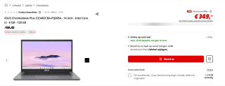 ASUS Chromebook CX3402CBA-PQ0054 voor €349 bij de Mediamarkt