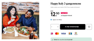 2-gangenmenu bij Happy Italy voor €12,50 via de Etos