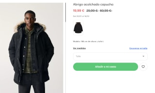 Abrigo acolchado con capucha efecto pelo para Hombre por 19.99€