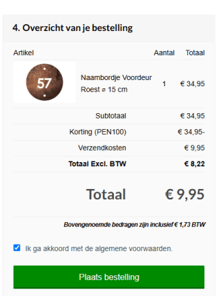 Gepersonaliseerd huisnummerbordje voor €9,95 dmv code bij FotoCadeau