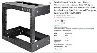 StarTech.com 8U Open Frame Rack Wandmontage voor €43,76 bij Amazon