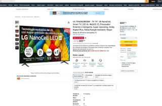 LG 75NANO80A6B TV 75" 4K NanoCell Smart TV LED IA WebOS 25 por solo 889,90€