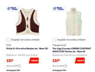 Tot 70% korting op (winter) jassen bij Bol