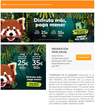 Pase anual B! infantil o senior por 25€