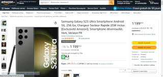 Samsung Galaxy S23 Ultra Smartphone Android à 1199€