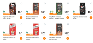 1+1 gratis op Segafredo koffiebonen bij de AH