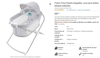 Fisher-Price Moisés plegable, cuna para bebés por 69,95€