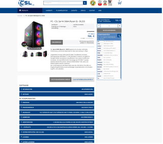 PC Gaming CSL 5664 RTX 4060 Ti 8GB Ryzen 5 5500 1TB 16GB por 759€