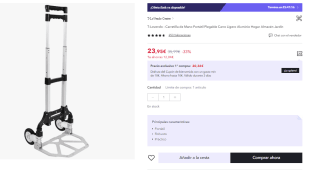 Carretilla de Mano T-LoVendo Center por 15.57€