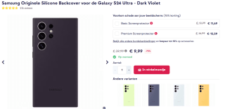 Origineel Samsung Galaxy S24 Ultra Hoesje Silicone Case Paars voor €9,99 bij Smartphonehoesjes