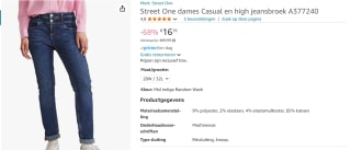 STREET ONE High-waist jeans QR JANE met elastaan in slim fit voor €16,19 bij Amazon