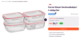 Curver glazen vershouddozenset 4-delig voor €24,95 bij Ibood