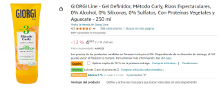 3 Botes de GIORGI Gel Definidor Método Curly Paso 3 por 8.15€