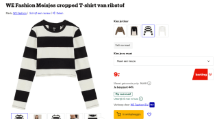We Fashion cropped T-shirt voor €9 bij Bol