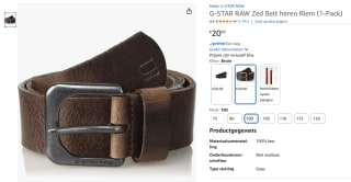 G-STAR Riem Donkerbruin voor €20 bij Amazon